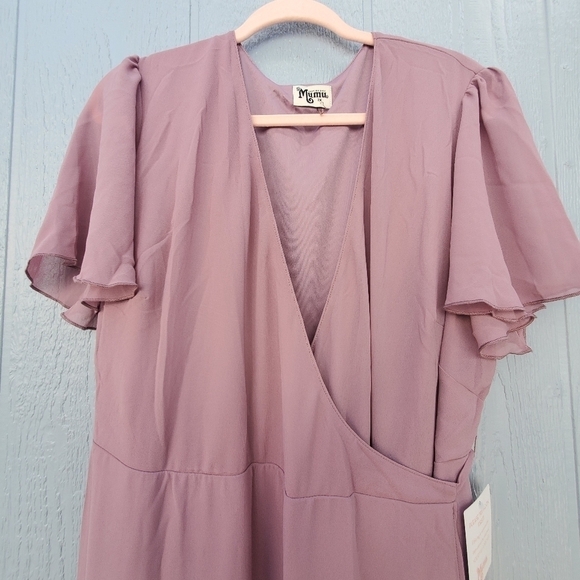 Show Me Your Mumu Noelle Flutter Wrap Braidsmaid Dress Wedding Formal NWT 2x - Picture 9 of 13